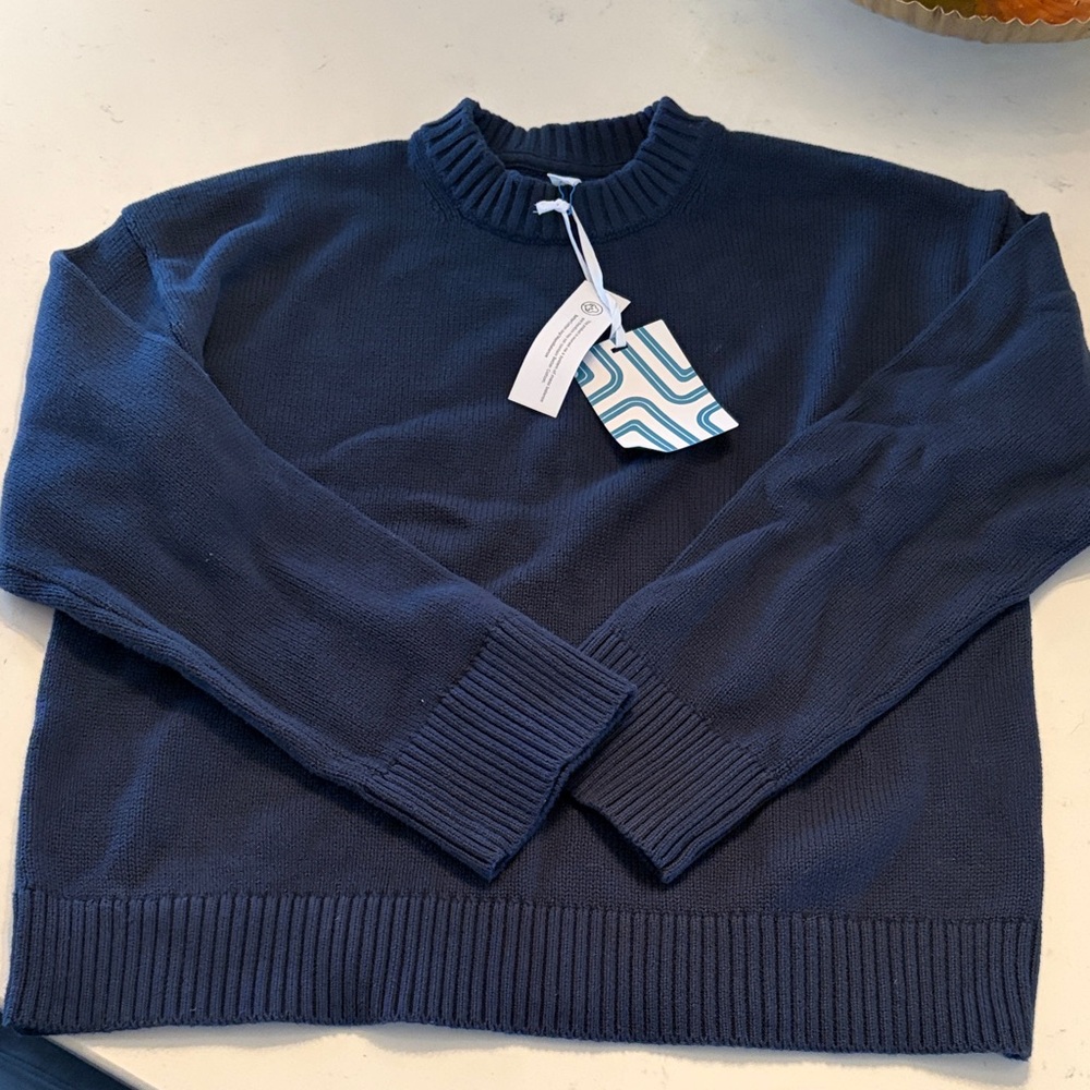 Market & Spruce Classic Navy Crewneck Sweater